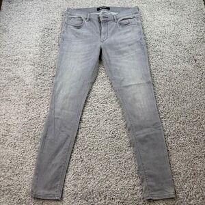 Express Womens Grey Mid Rise Stretch Legging Jeans Size 10R Slim Fit Denim